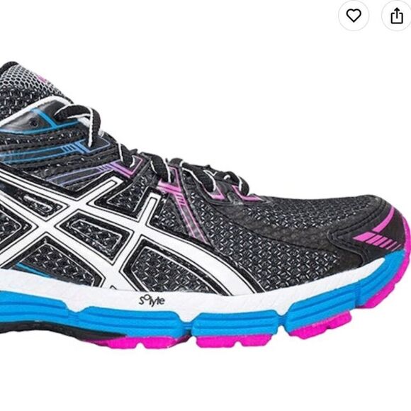 Asics Gel GT 2000 Running Trail Walking Women Shoe Sz 6 T2N7N Black Magenta Blue - Picture 2 of 5